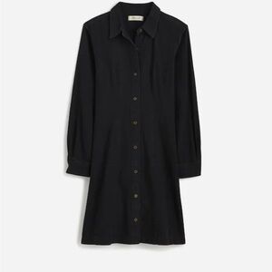 NWT Madewell Black denim Shirt Dress